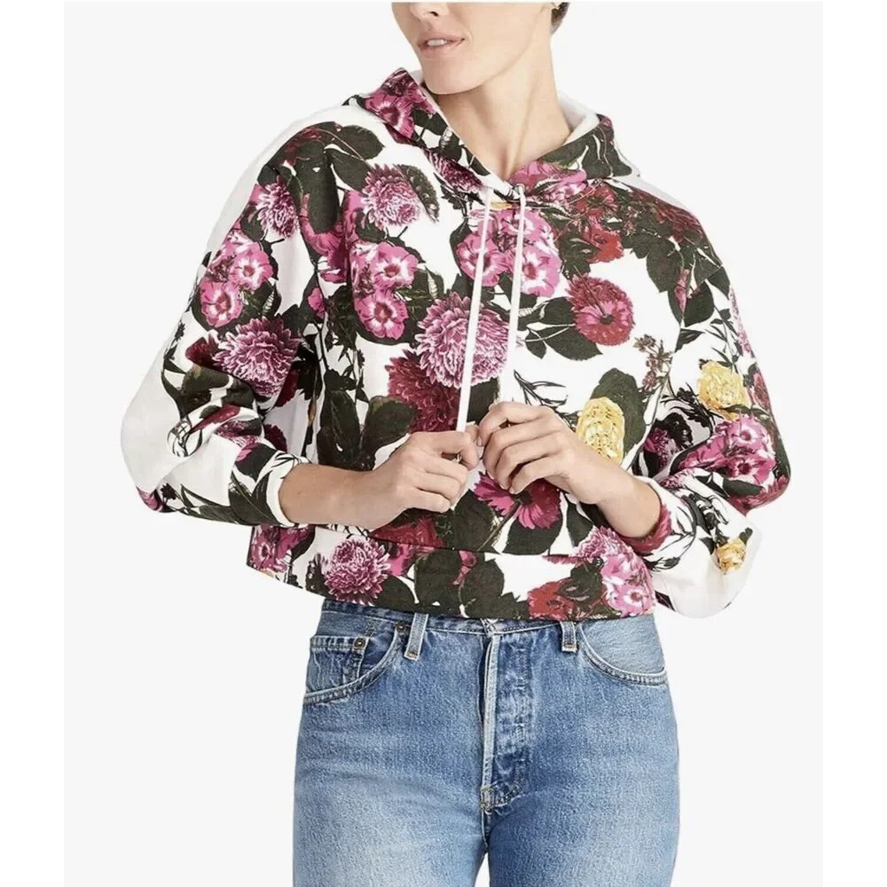 RACHEL Rachel Roy Hoodie Sweatshirt Women’s Plus Size 1X Floral Long Sleeve